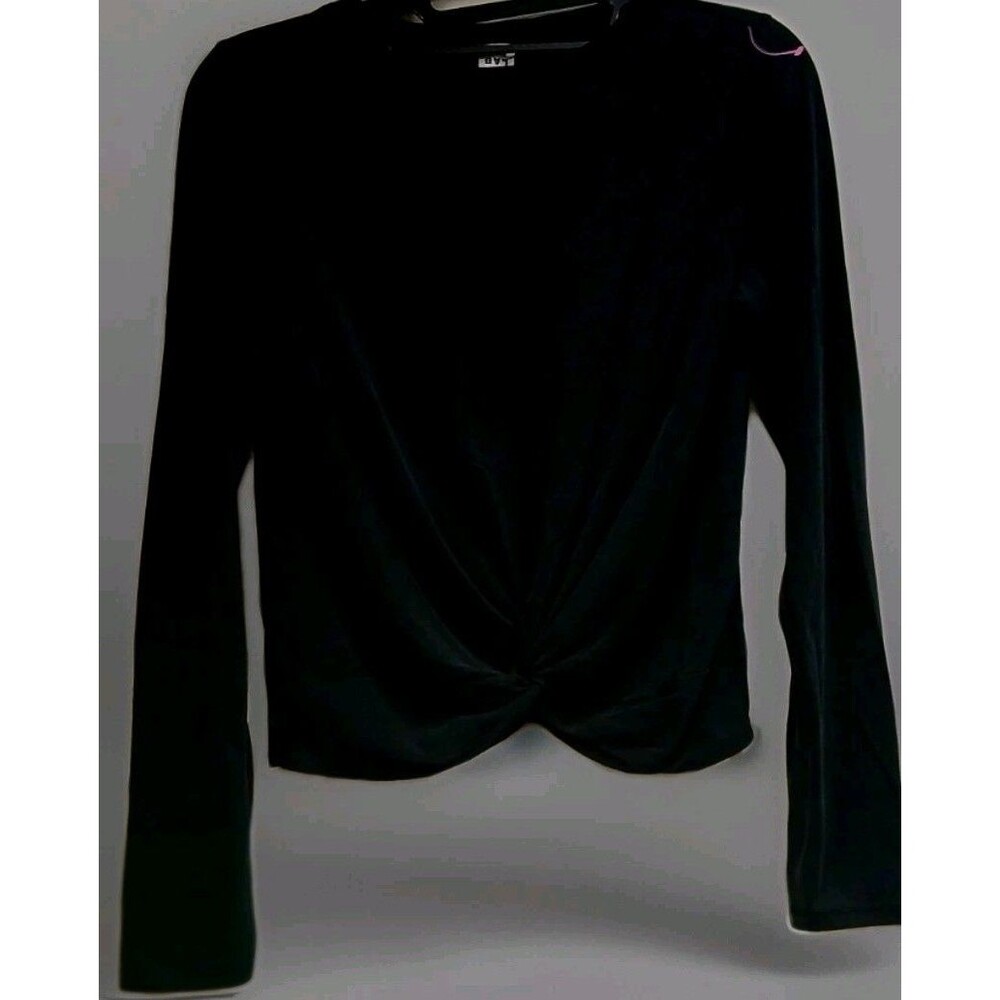 JoyLab Women’s XS Black Long Sleeve Twist Front Modal Blend Top Soft Stretchy
